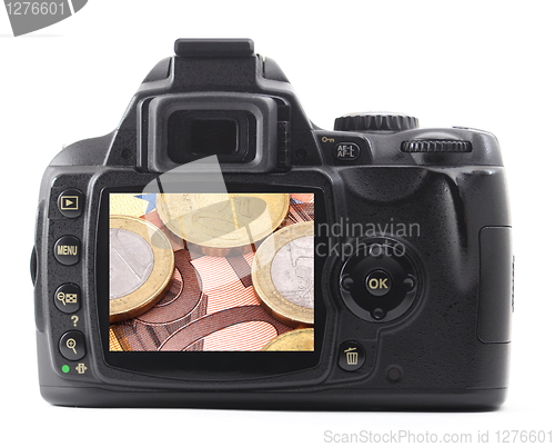 Image of camera and money