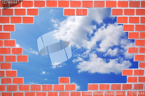 Image of brick wall and sky