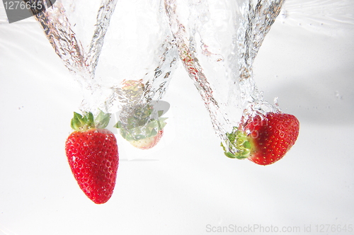 Image of strawbarry fruit in water