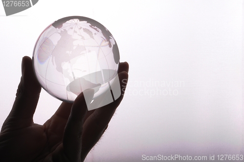 Image of globe in hand