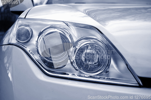 Image of headlight of a car