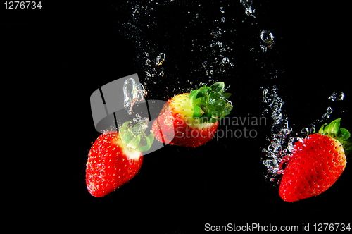 Image of strawberry in water