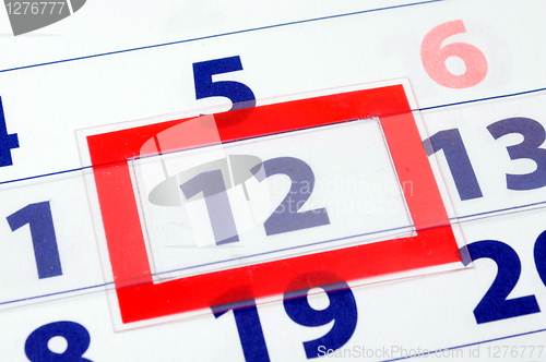 Image of 12 calendar day
