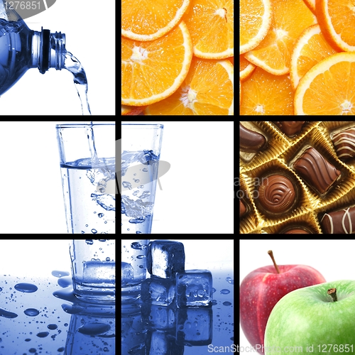 Image of food and drink collage