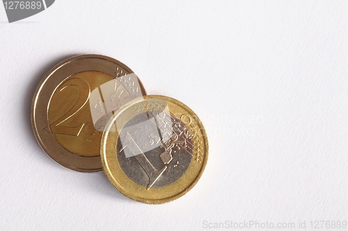 Image of euro money on white