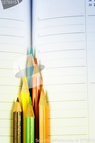 Image of Color pencil and agenda