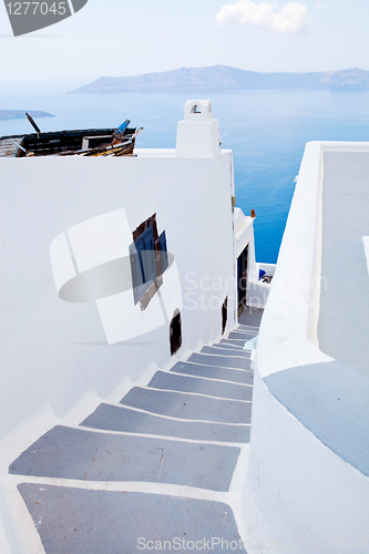 Image of Steps in Thira, Santorini, Greece