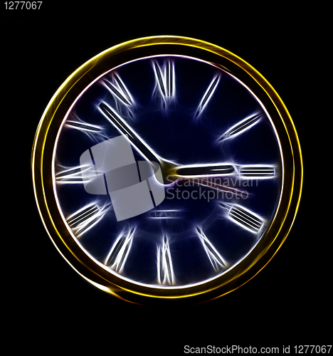 Image of Abstract Artistic Neon Clock Representation