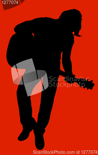 Image of Musician (guitar player) silhouette 