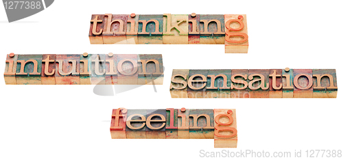 Image of thinking, feeling, intuition and sensation 