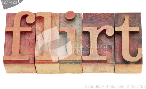 Image of flirt in letterpress type