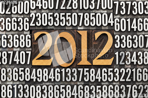 Image of year 2012 in letterpress type