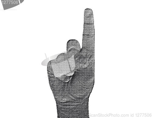 Image of Finger-Up Hand on White