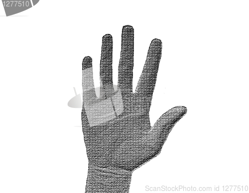 Image of Raised Hand on White