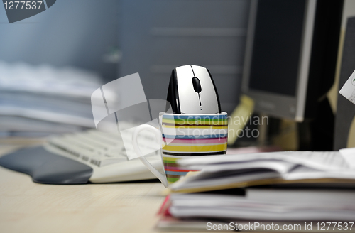 Image of Computer mouse inside a mug