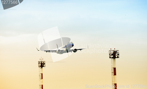 Image of Low angle view of airplane