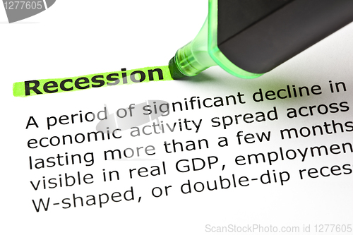 Image of 'Recession' highlighted in green