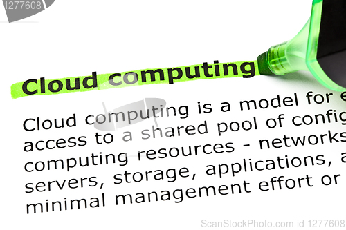 Image of 'Cloud computing' highlighted in green