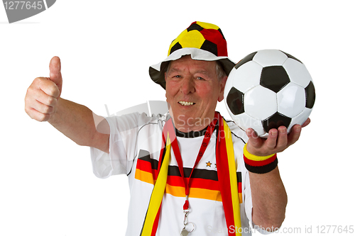 Image of Senior soccer fan