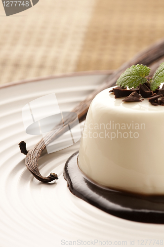 Image of Panna Cotta with chocolate and vanilla beans