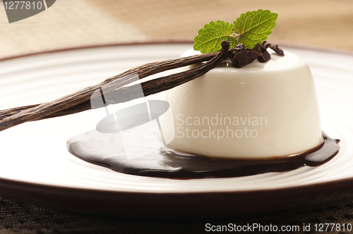 Image of Panna Cotta with chocolate and vanilla beans