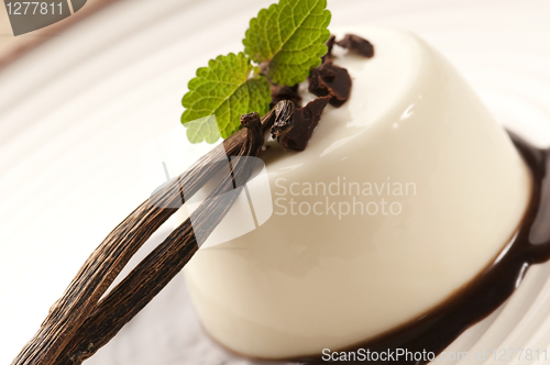 Image of Panna Cotta with chocolate and vanilla beans