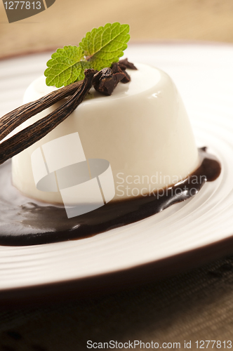 Image of Panna Cotta with chocolate and vanilla beans