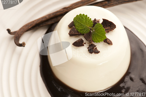 Image of Panna Cotta with chocolate and vanilla beans