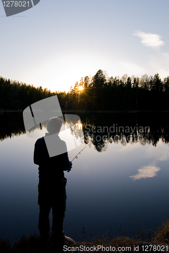 Image of fishing into the sunset