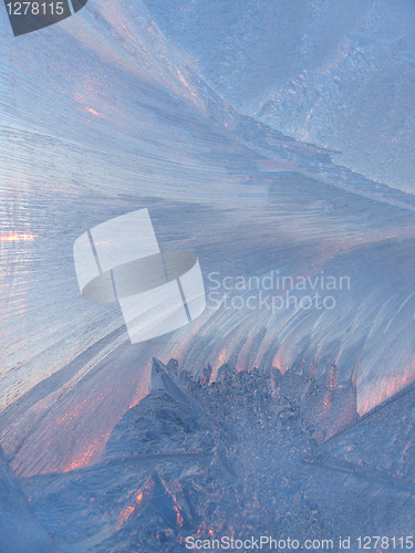 Image of frost and sunlight on glass