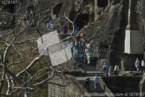 Image of Tourists in Ajanta