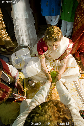 Image of Indian wedding - preparation of bride