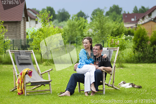 Image of Happy couple on nature