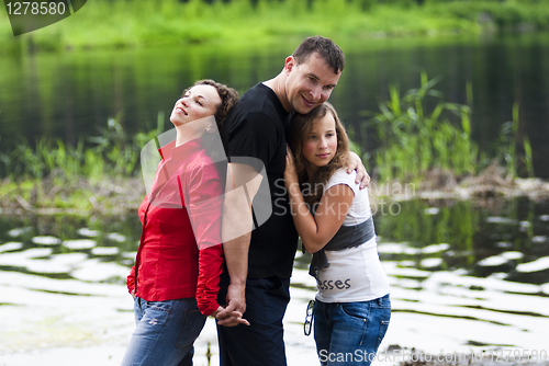 Image of Happy family on nature