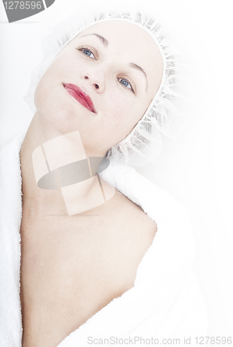 Image of Portrait of relaxing woman