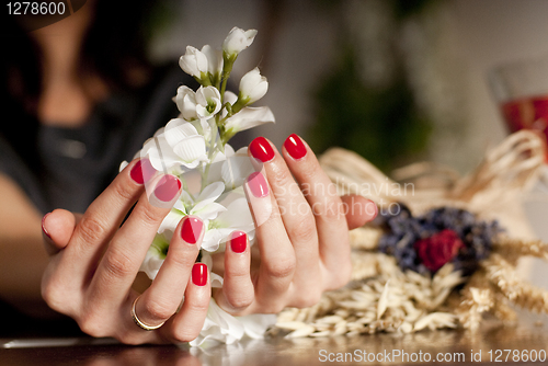 Image of Hand And Flowers