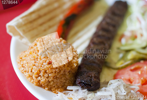 Image of Turkish tradition meal - Adana kebab