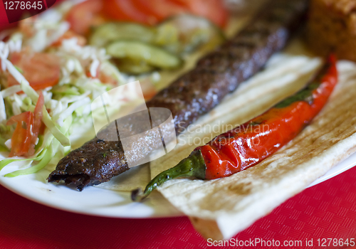 Image of Turkish tradition meal - Adana kebab