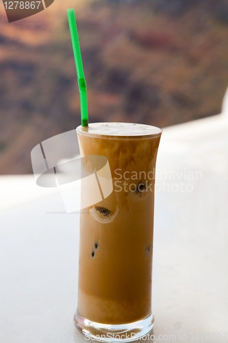 Image of Frappe on a cafe table