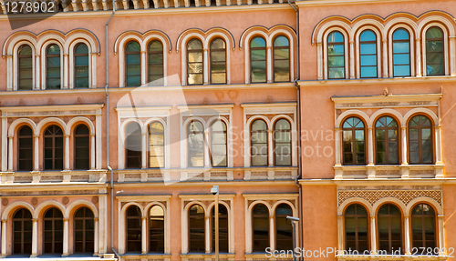 Image of Row of windows in Helsinki, Finland