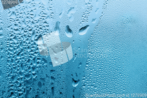 Image of water drops on glass