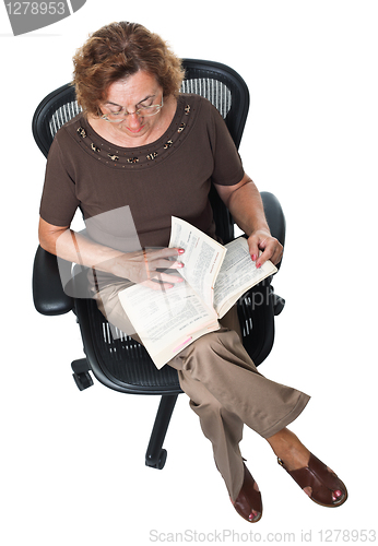 Image of woman reading a book