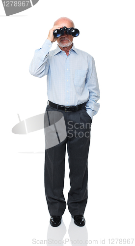 Image of man with binoculars