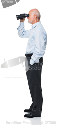 Image of man with binoculars