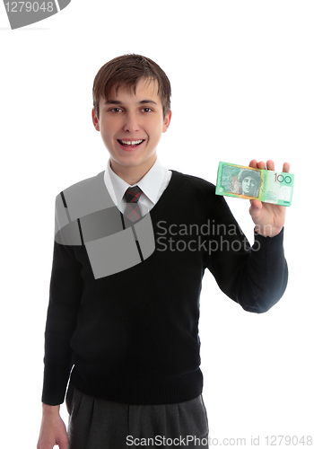 Image of Student holding money