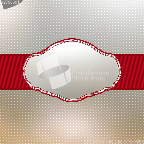 Image of Vintage card with red ribbon. EPS 8