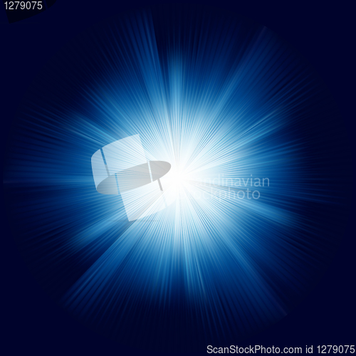 Image of A Blue color design with a burst. EPS 8