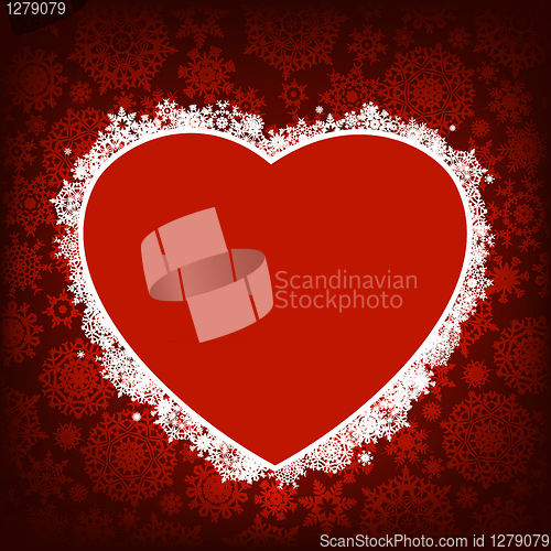 Image of Christmas card - frame  heart. EPS 8