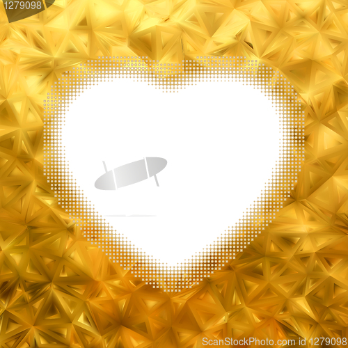 Image of Gold frame in the shape of heart. EPS 8