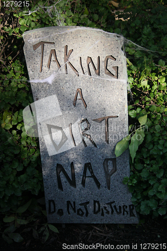 Image of Tombstone 'Taking a dirt nap'